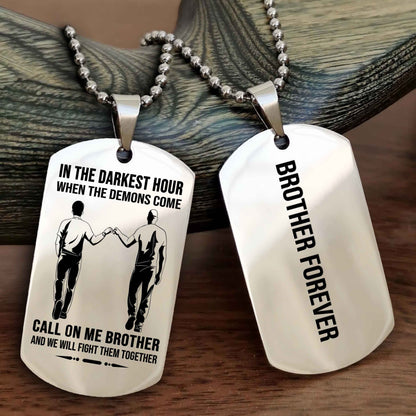 Cowboy Customizable engraved black dog tag double sided gift from brother, brother forevers