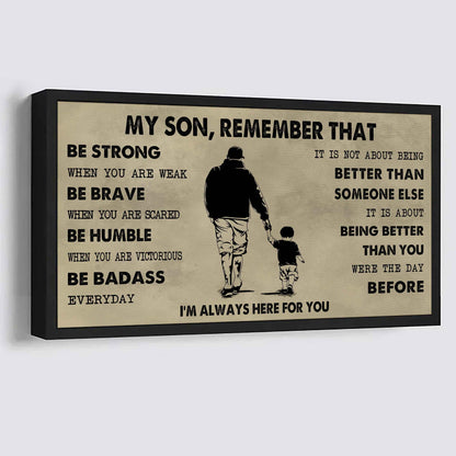 Personalized DRB Poster Canvas - My Son Remember That Be Strong When You Are Weak Be Badass Everyday
