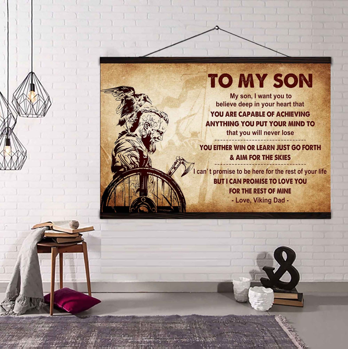 Samurai Poster Canvas You Will Never Lose You Either Win Or Learn From Dad To Son