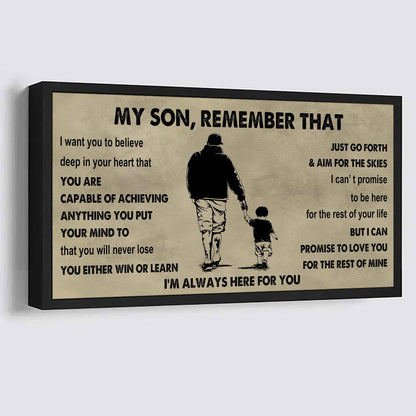 Personalized DRB Poster Canvas - My Son Remember That You Will Never Lose You Either Win Or Learn