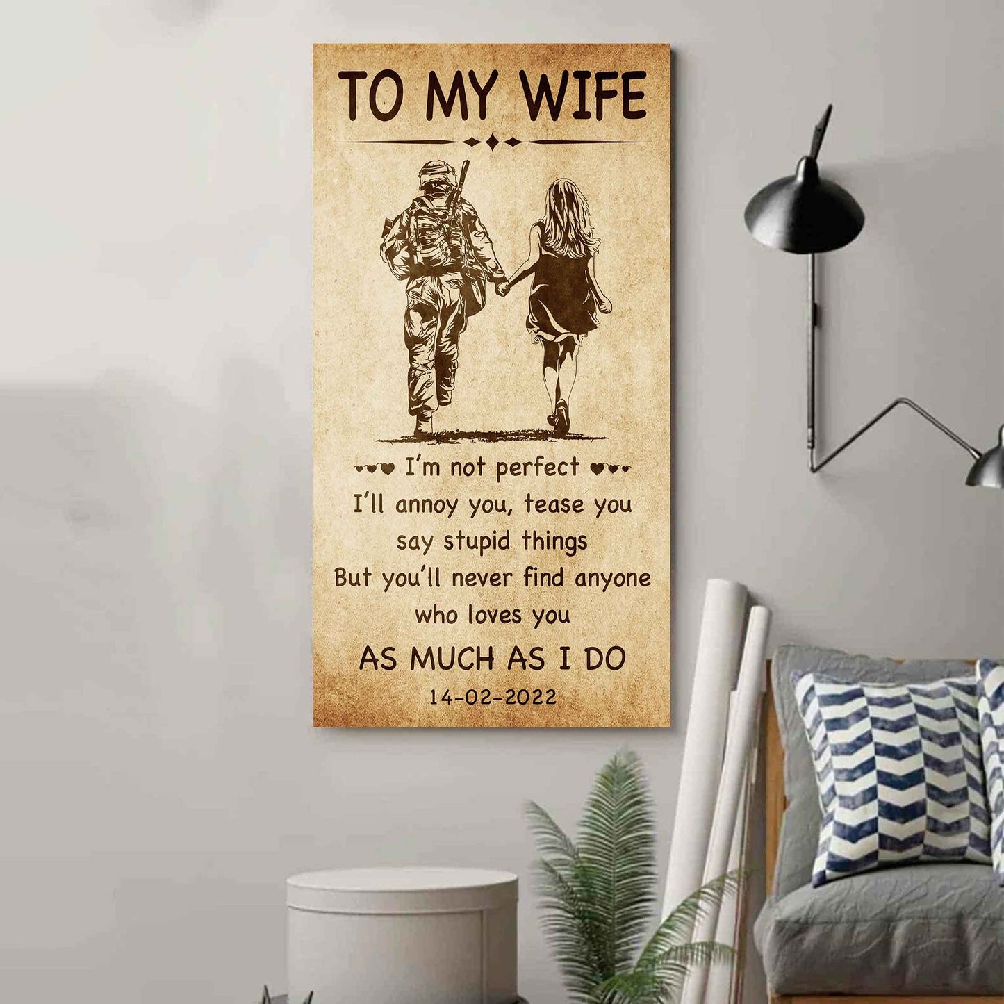 Biker Poster Canvas To My Wife - I Am Not Perfect