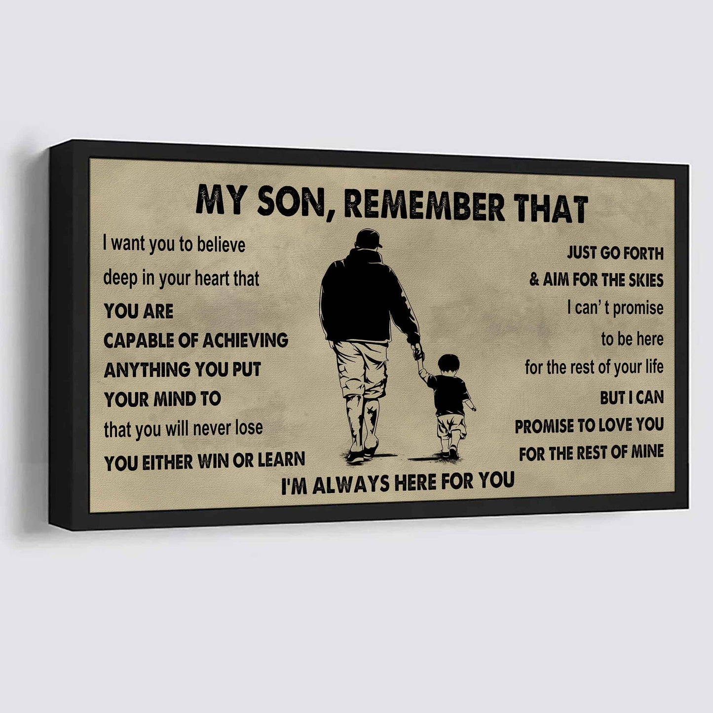 Personalized Sport Poster Canvas -  My Son Remember That You Will Never Lose You Either Win Or Learn