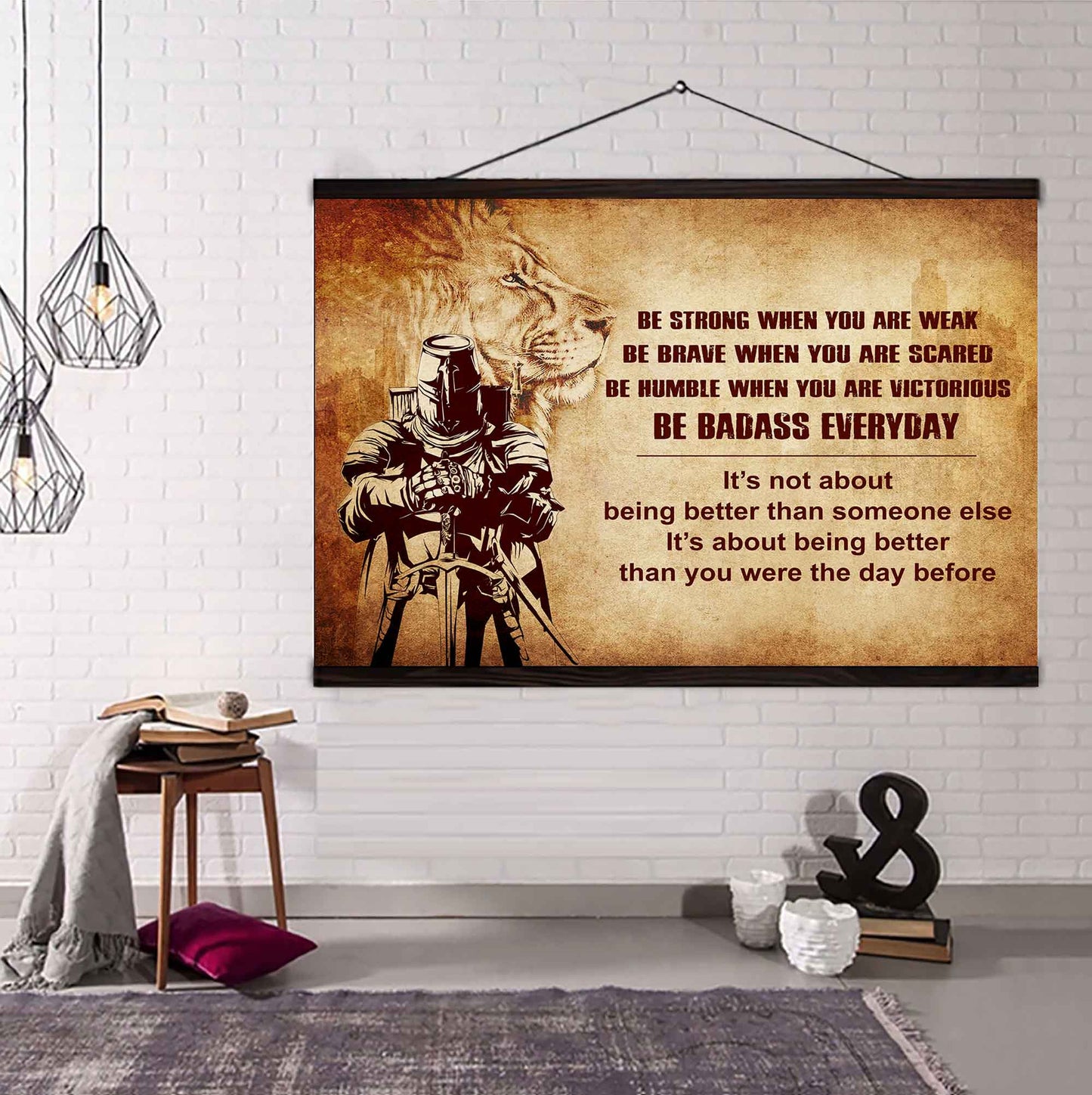 New Version Warrior Poster Canvas Be Strong When You Are Weak Be Badass Everyday From Dad To Son Gift For Your Son Motivational Quotes