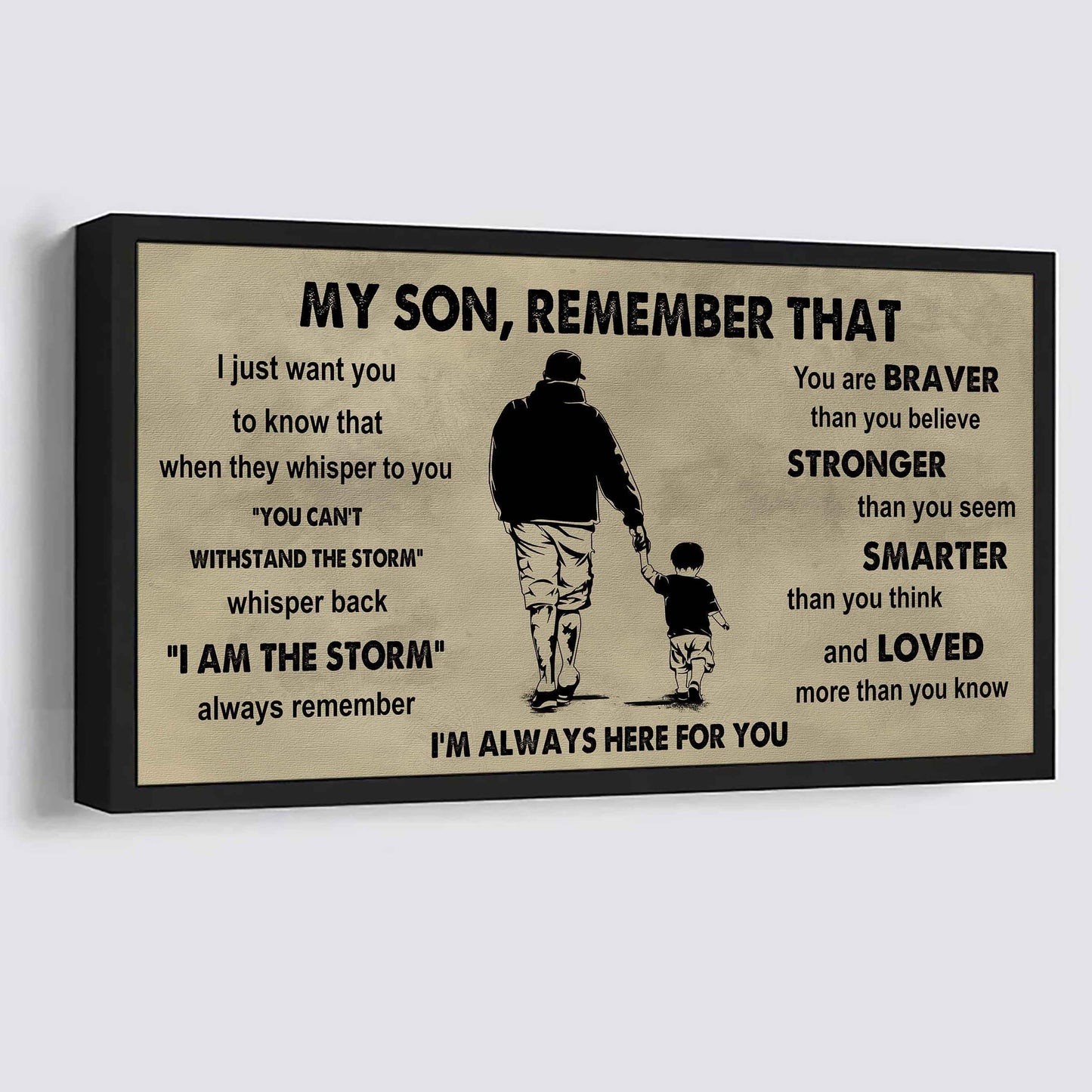 Personalized DRB Poster Canvas - My Son Remember That Whisper Back I Am The Storm
