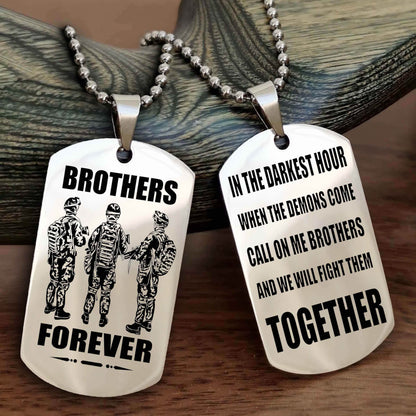 Soldier: Navy-Air Force Personalized Double Sided Dog Tag For My Brother - Call On Me Brother And We Will Fight Them Together Gift For Your Friend