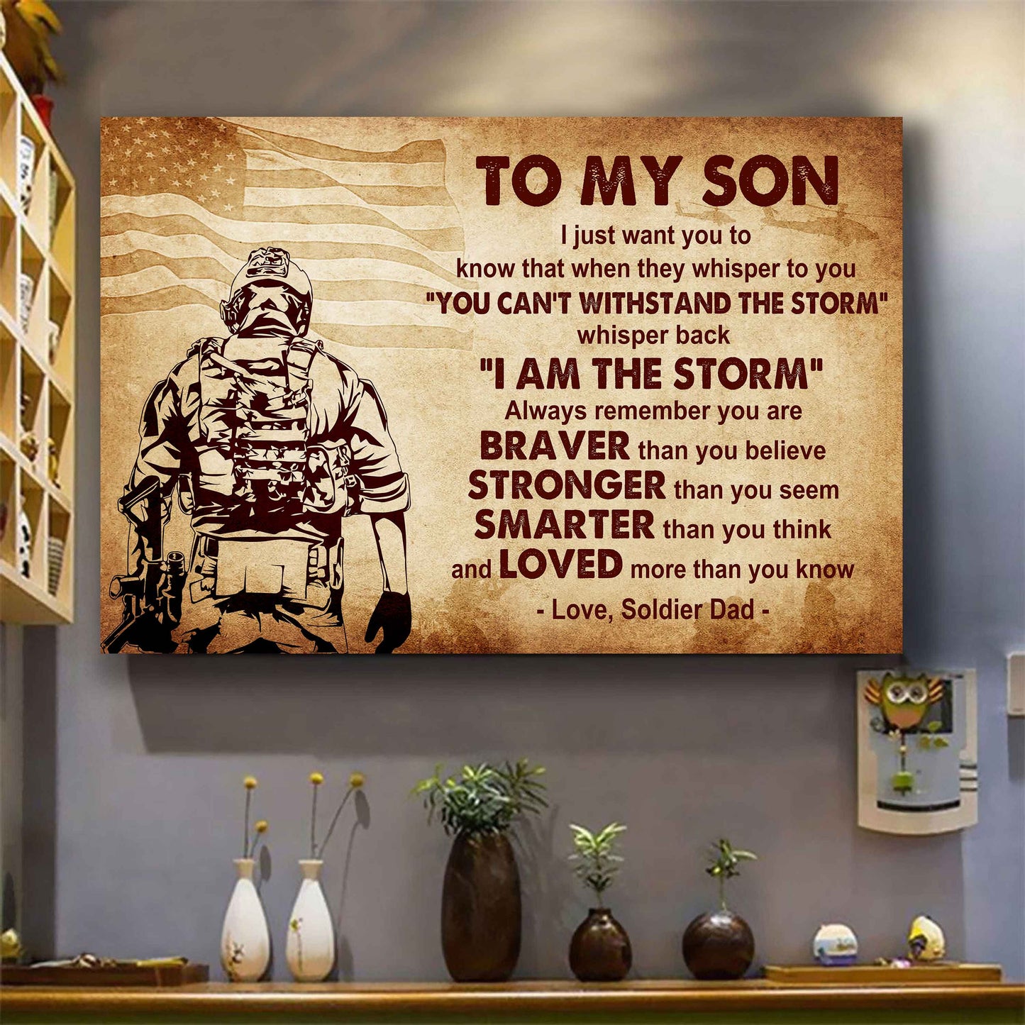 Samurai Poster Canvas Whisper Back I'm The Storm From Dad To Son Gift For Your Son