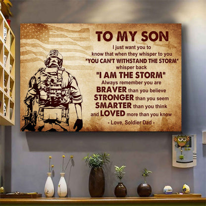 Samurai Poster Canvas Whisper Back I'm The Storm From Dad To Son Gift For Your Son