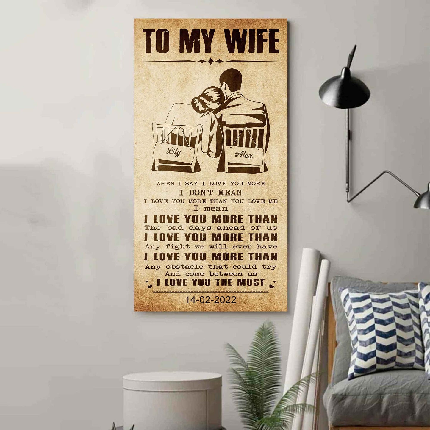 Samurai Poster Canvas To My Wife When I Say I Love You More - I Love You The Most Gift For Your Wife