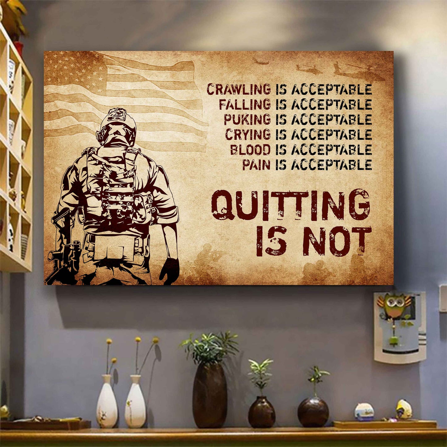 Samurai Poster Canvas Quiting Is Not Best Gifts Motivation Quotes