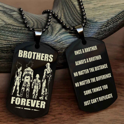TWD Customizable engraved dog tag double sided gift from brother - Brother Forever Once A Brother Always A Brother