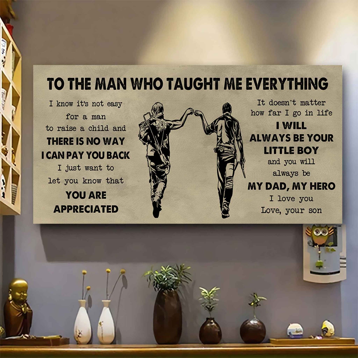Family Poster Horizontal Canvas To My Dad I Know It's Not Easy To Raise A Child I Will Always Be Your Little Boy Gift From Son To Dad