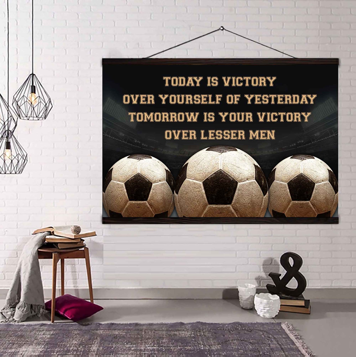 Sport Poster Canvas Today Is Victory Over Your Self Best Gift With Motivation Quotes