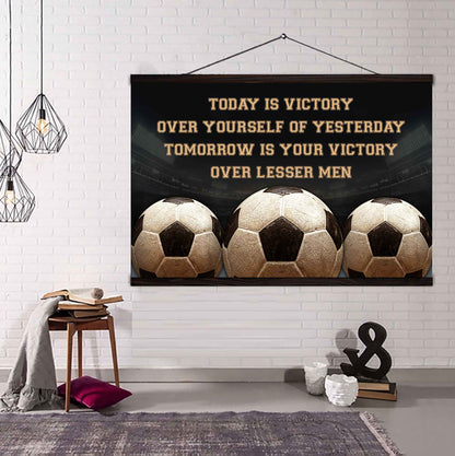 Sport Poster Canvas Today Is Victory Over Your Self Best Gift With Motivation Quotes