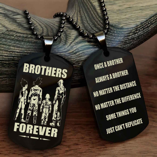 Viking Customizable engraved dog tag double sided gift from brother - Brother Forever Once A Brother Always A Brother
