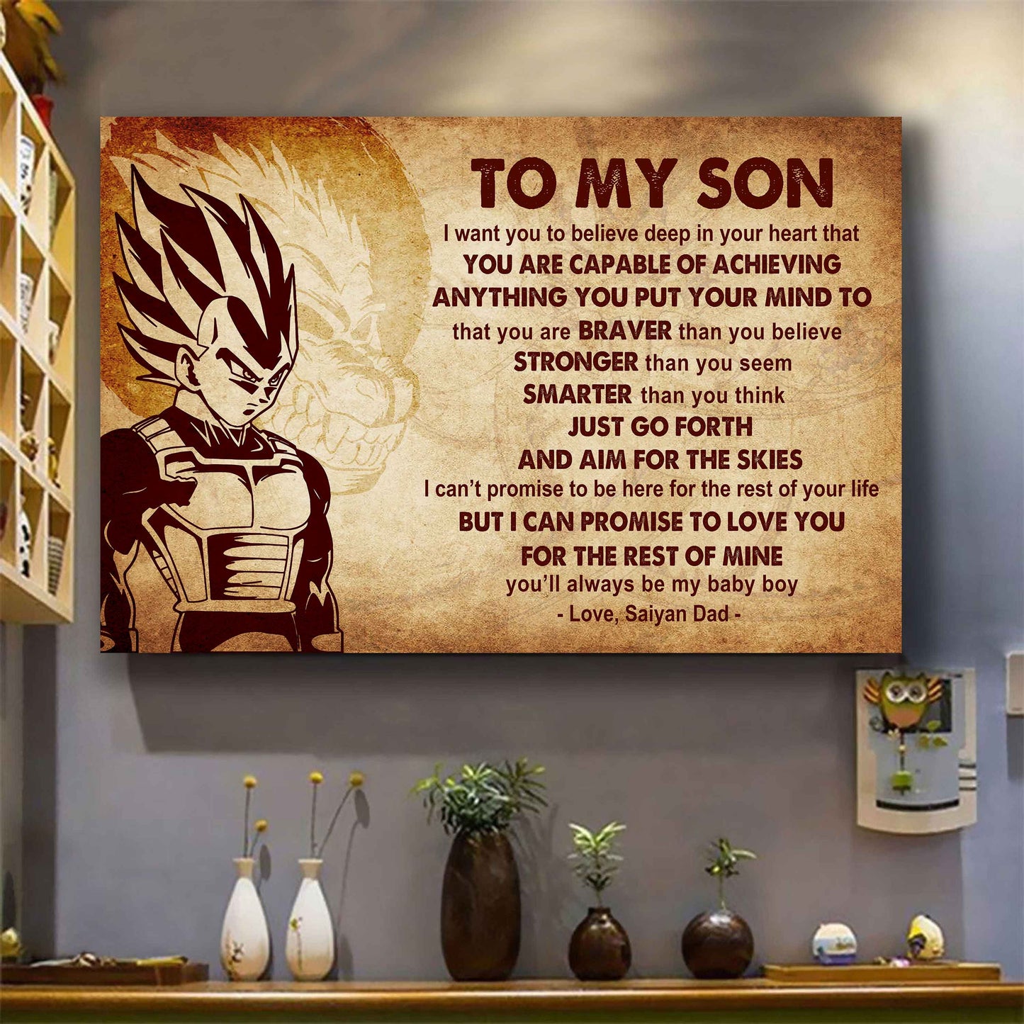Samurai Poster Canvas Just Go Forth And Aim For The Skies From Dad To Son Gift For Your Son
