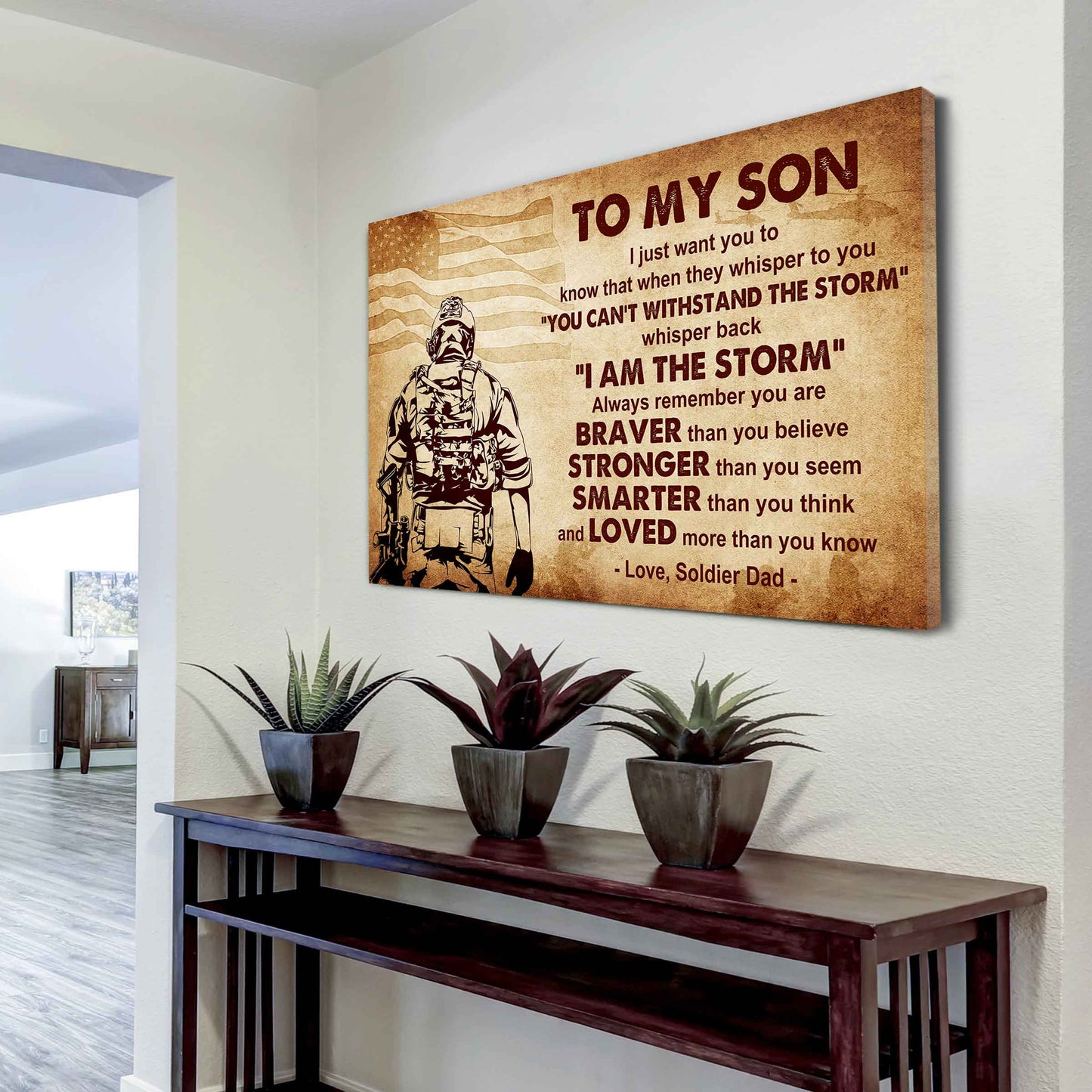 New Version Warrior Poster Canvas Whisper Back I'm The Storm From Dad To Son Gift For Your Son Motivational Quotes
