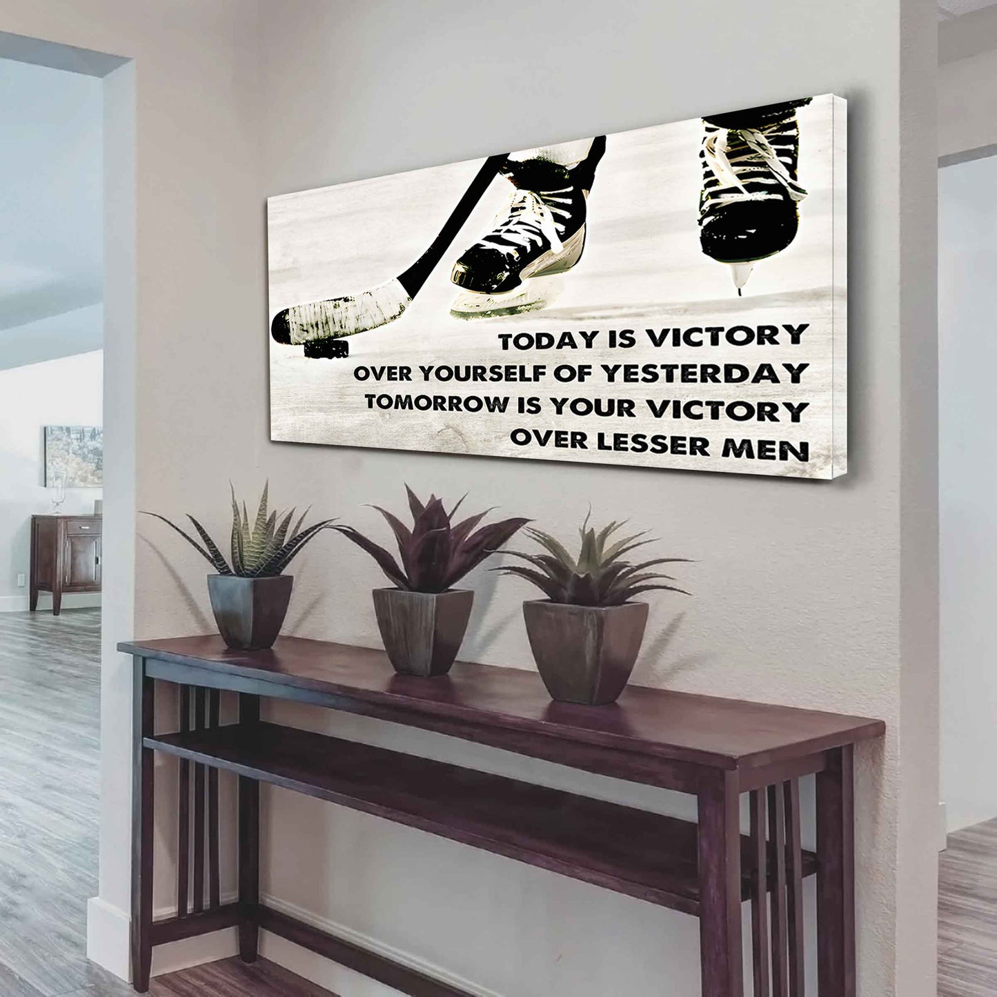 American Football Poster Canvas - Today Is Victory Over Yourself Over Yourself Of Yesterday Tomorrow Is Your Victory Over Lesser Men