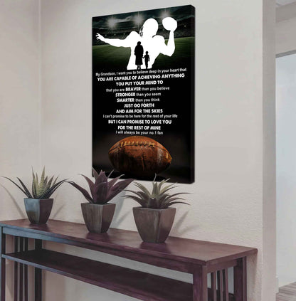 Baseball Poster Canvas Grandma To Grandson - That You Are Braver Than You Believe You Are Capable Of I Will Always Your No 1 Fan