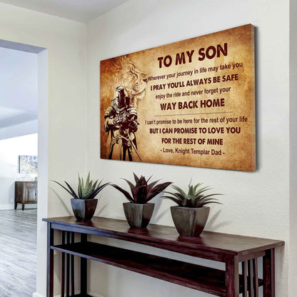 Samurai Poster Canvas Your Way Back Home From Dad To Son Gift For Your Son