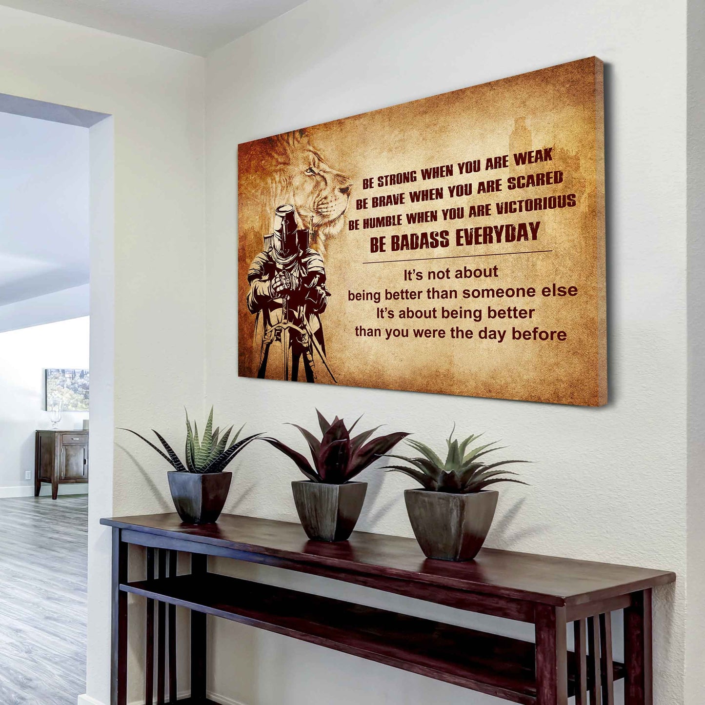 Samurai Poster Canvas Be Strong When You Are Weak Be Badass Everyday - Motivational Quotes