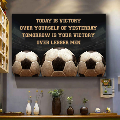 Sport Poster Canvas Today Is Victory Over Your Self Best Gift With Motivation Quotes
