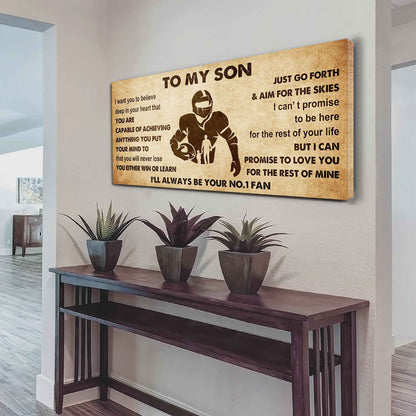 Personalized Sport Poster Canvas I'll Be Your No 1 Fan Dad To Son - You Will Never Lose You Either Win Or Learn