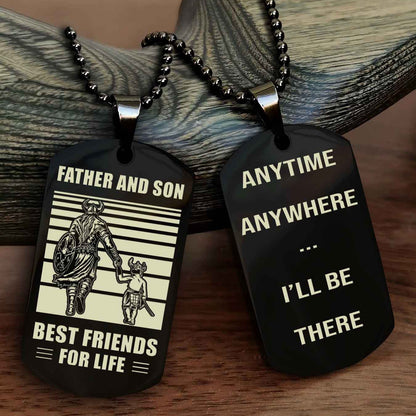 New Viking Double Side Dog Tag Father And Son Best Friends For Life From Dad To Son With Message On The Back Gift For Your Son
