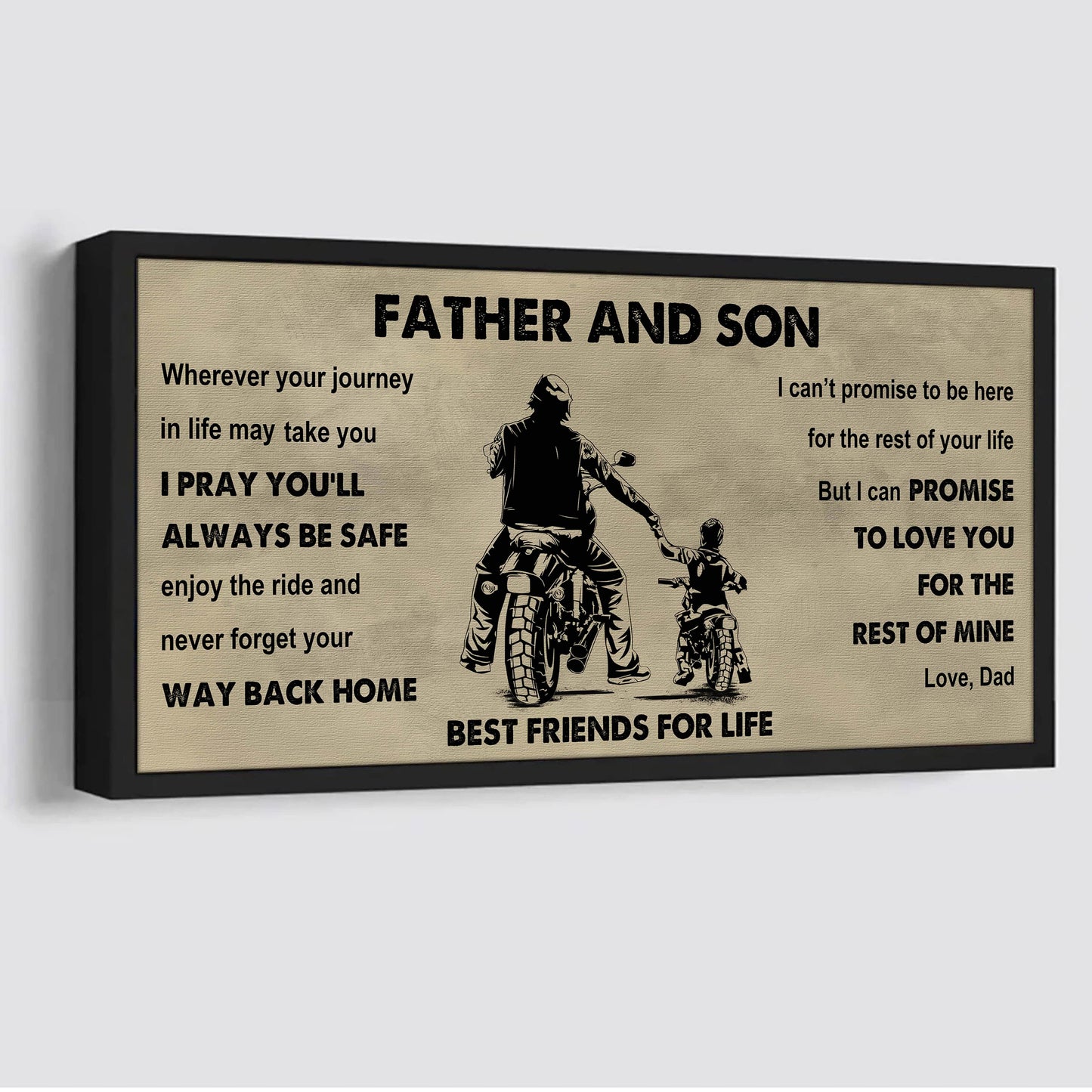 DRB GK Father And Son Best Friends For Life - Ver 2 Never Forget Your Way Back Home Poster Canvas Gift For Son From Father