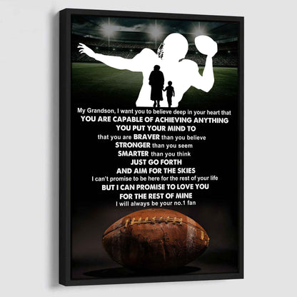 Baseball Poster Canvas Grandma To Grandson - That You Are Braver Than You Believe You Are Capable Of I Will Always Your No 1 Fan