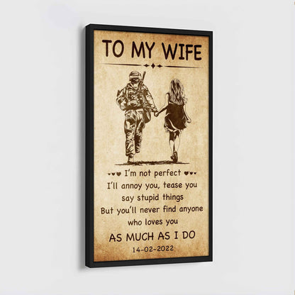 Biker Poster Canvas To My Wife - I Am Not Perfect