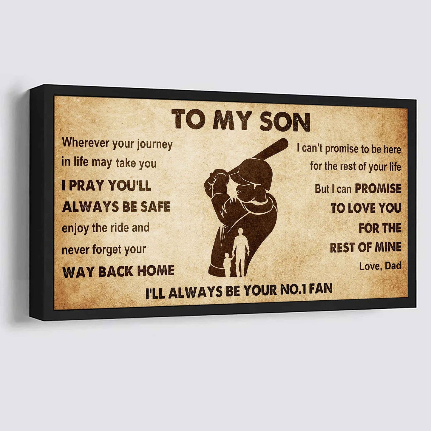 Personalized Sport Poster Canvas I'll Be Your No 1 Fan Dad To Son - Never Forget Your Way Back Home