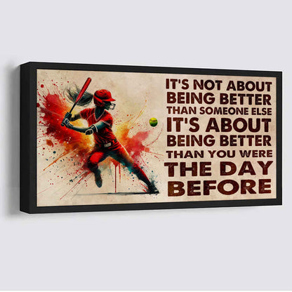 Water Color Woman SWIMMING Poster Canvas It Is Not About Being Better Than Someone Else Gift For Your Loving Woman