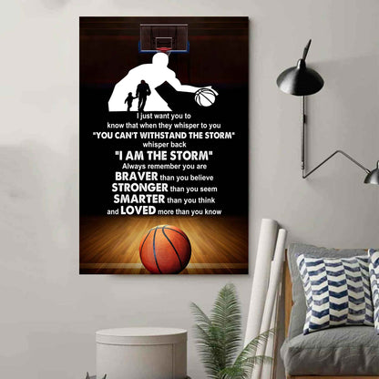Poster Canvas To My Son Whisper Back I Am The Storm Loved More Than You Know Gift From Dad
