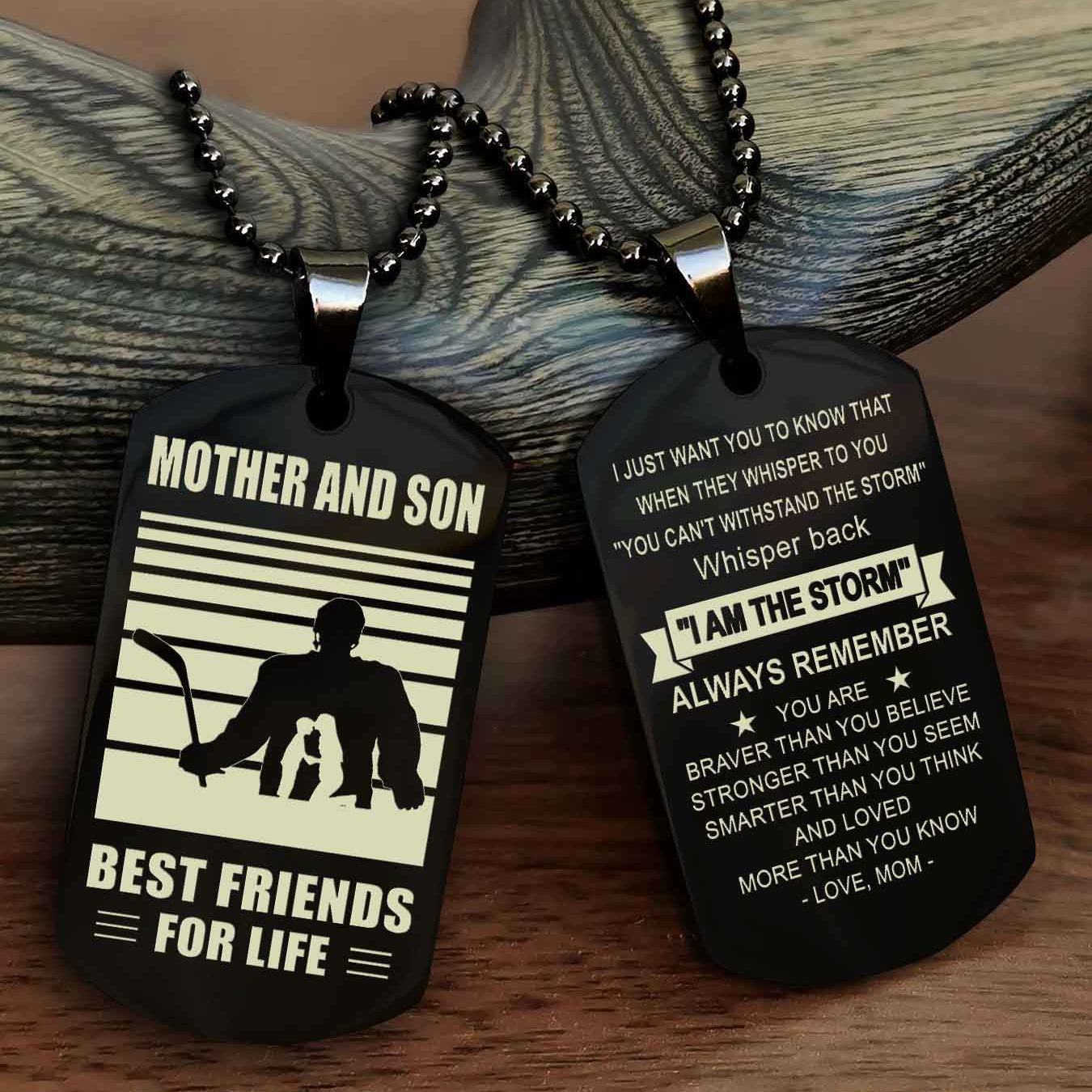 Sport Personalized Double Sided Dog Tag Father And Son Best Friend For Life - Whisper Back I'm The Storm