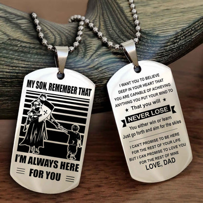 Samurai Personalized Double Sided Dog Tag My Son Remember That I Will Always Here You Will Never Lose You Either Win Or Learn