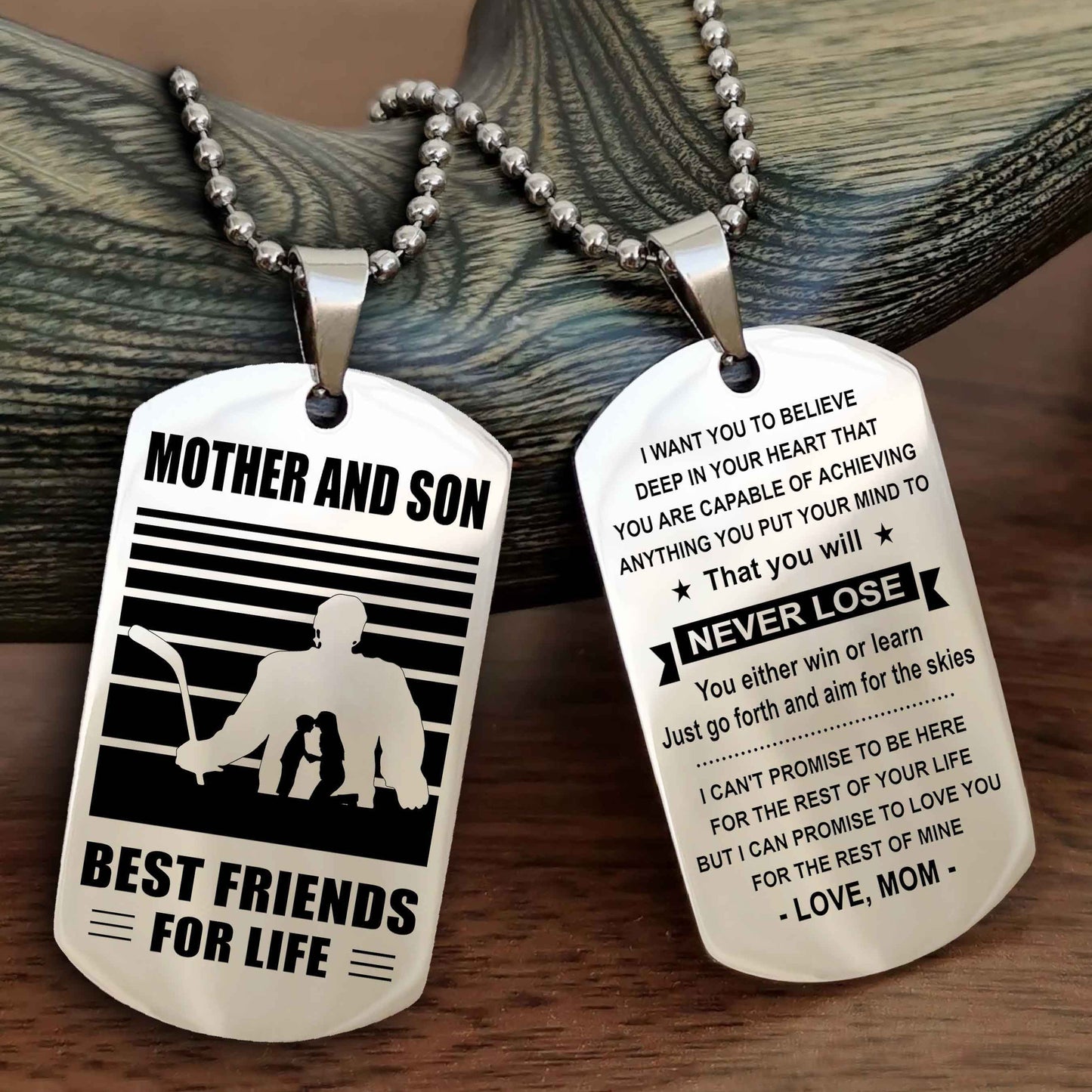 Sport Personalized Double Sided Dog Tag Father And Son Best Friend For Life - You Will Never Lose You Either Win Or Learn