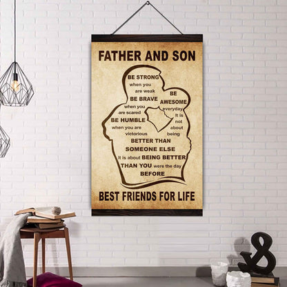 Personalized Family Poster Canvas Be Strong When You Are Weak Be Badass Everyday To My Son Gift From Dad With Motivational Message Quotes
