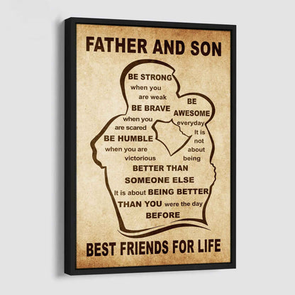 Personalized Family Poster Canvas Be Strong When You Are Weak Be Badass Everyday To My Son Gift From Dad With Motivational Message Quotes