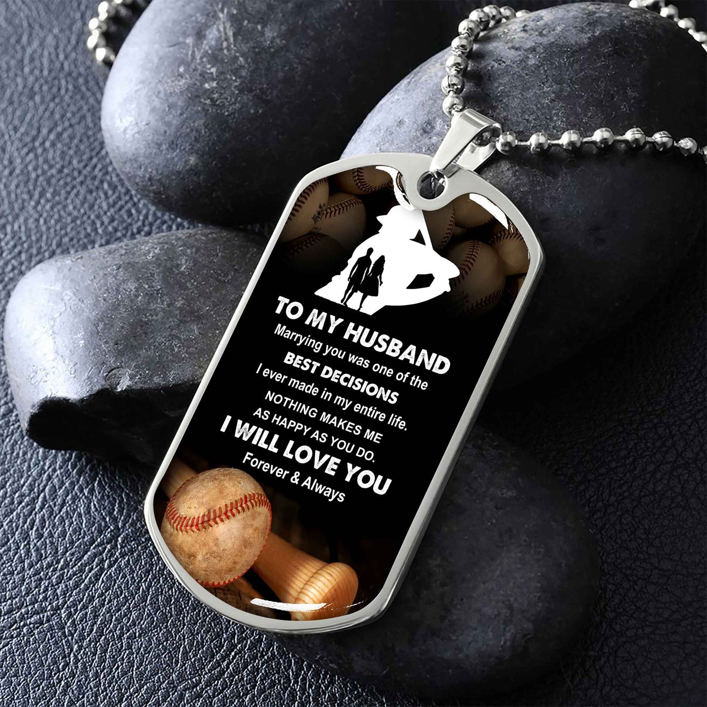 Sport Military Chain 18K Gold Plated Silver Plated To My Husband From Wife With Love Message