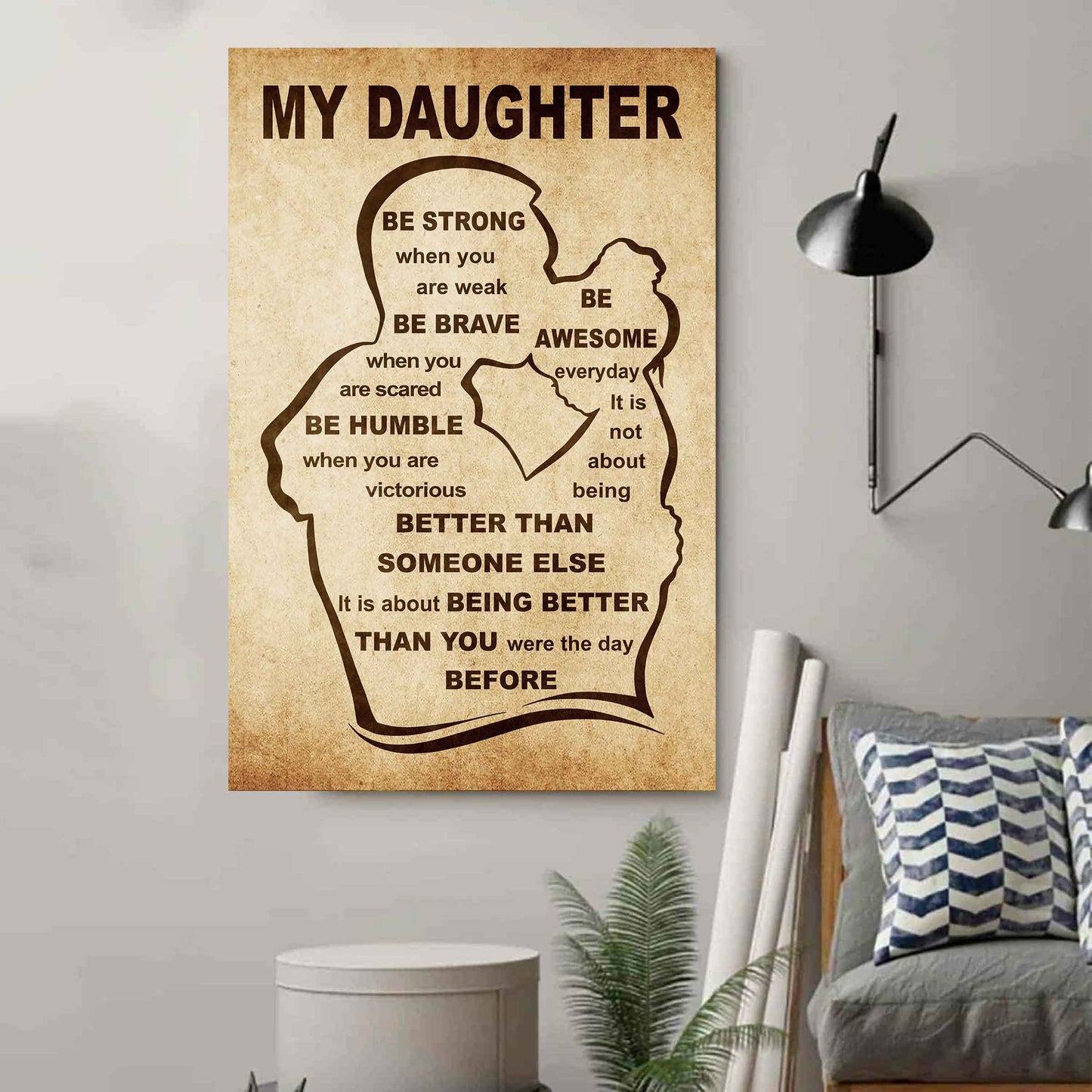 Personalized Family Poster Canvas Be Strong When You Are Weak Be Badass Everyday To My Son Gift From Dad With Motivational Message Quotes
