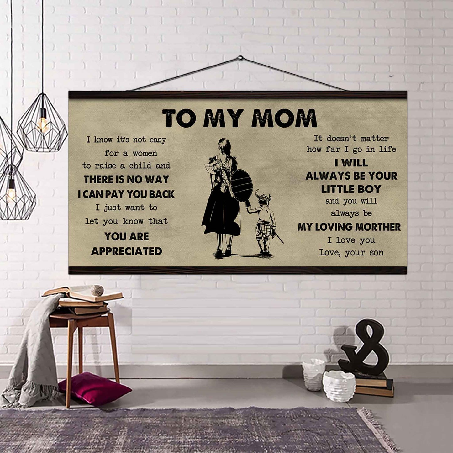 Family Child Poster Canvas To My Mom I Know It's Not Easy To Raise - I Will Always Be Your Little Boy