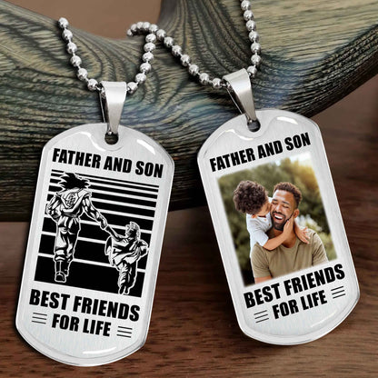 Family Military Chain Silver Plated 18K Gold Plated Father And Son Best Friend For Life Gift For Your Son