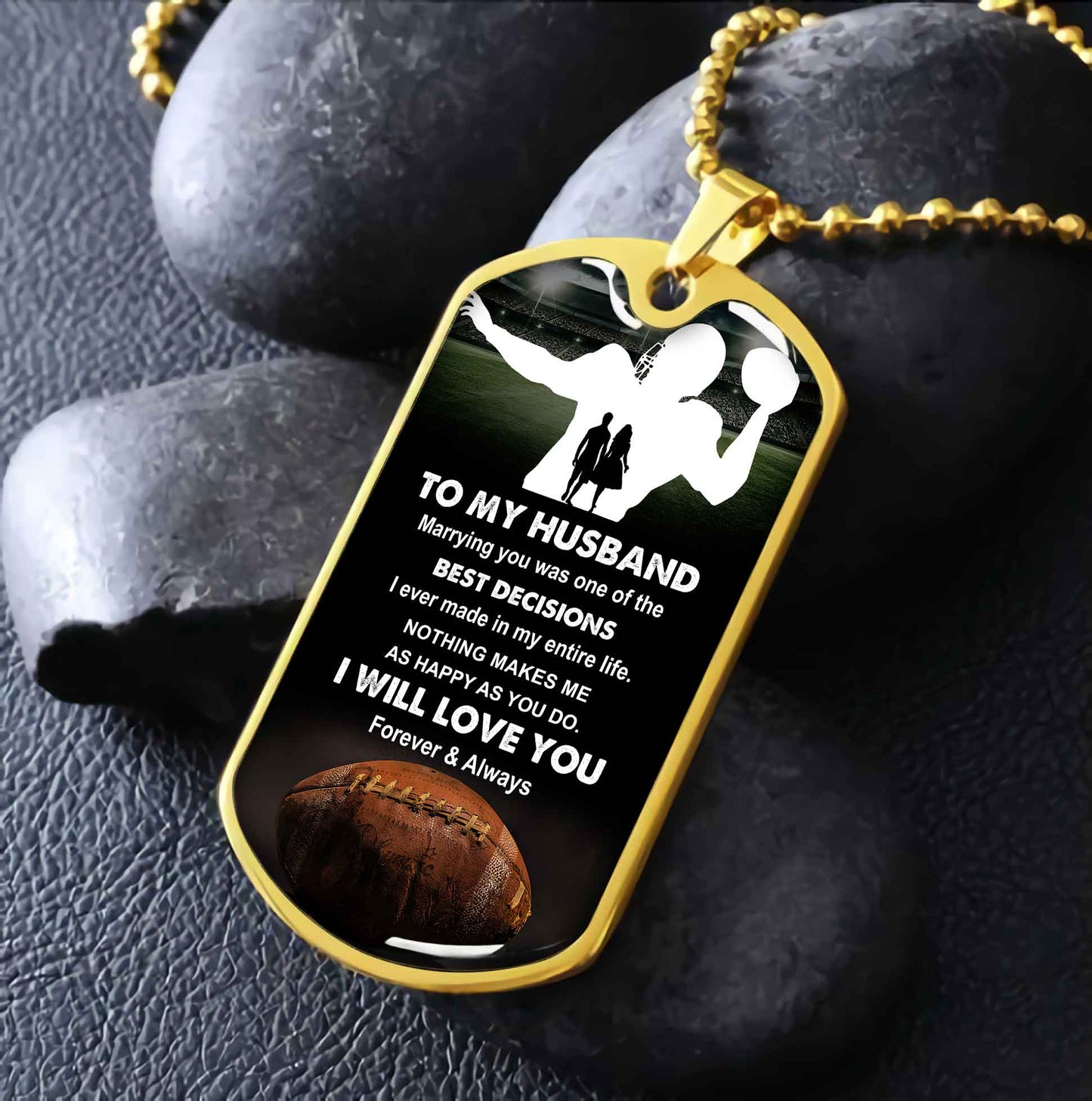 Sport Military Chain 18K Gold Plated Silver Plated To My Husband From Wife With Love Message