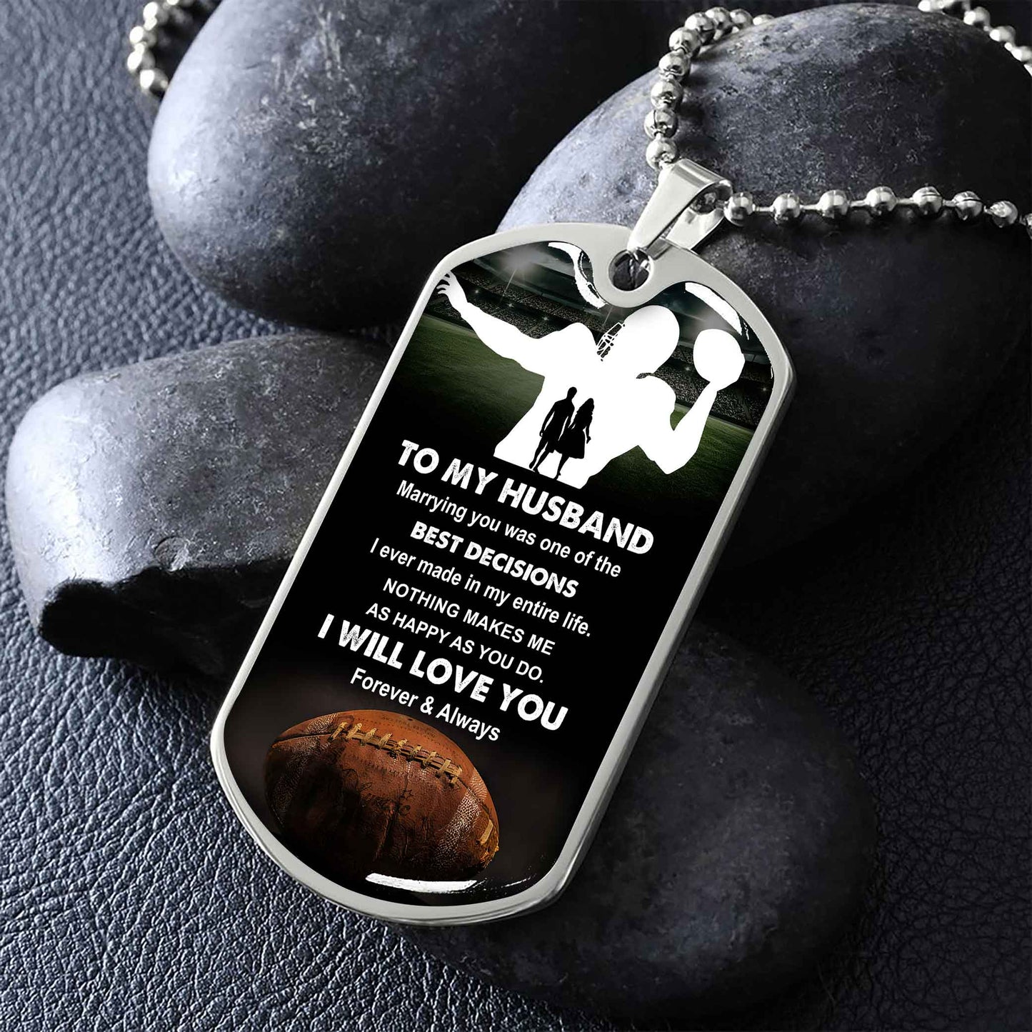 Sport Military Chain 18K Gold Plated Silver Plated To My Husband From Wife With Love Message