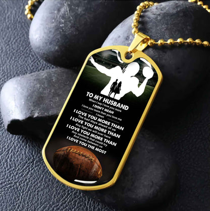 Sport Military Chain 18K Gold Plated Silver Plated To My Husband From Wife With Love Message