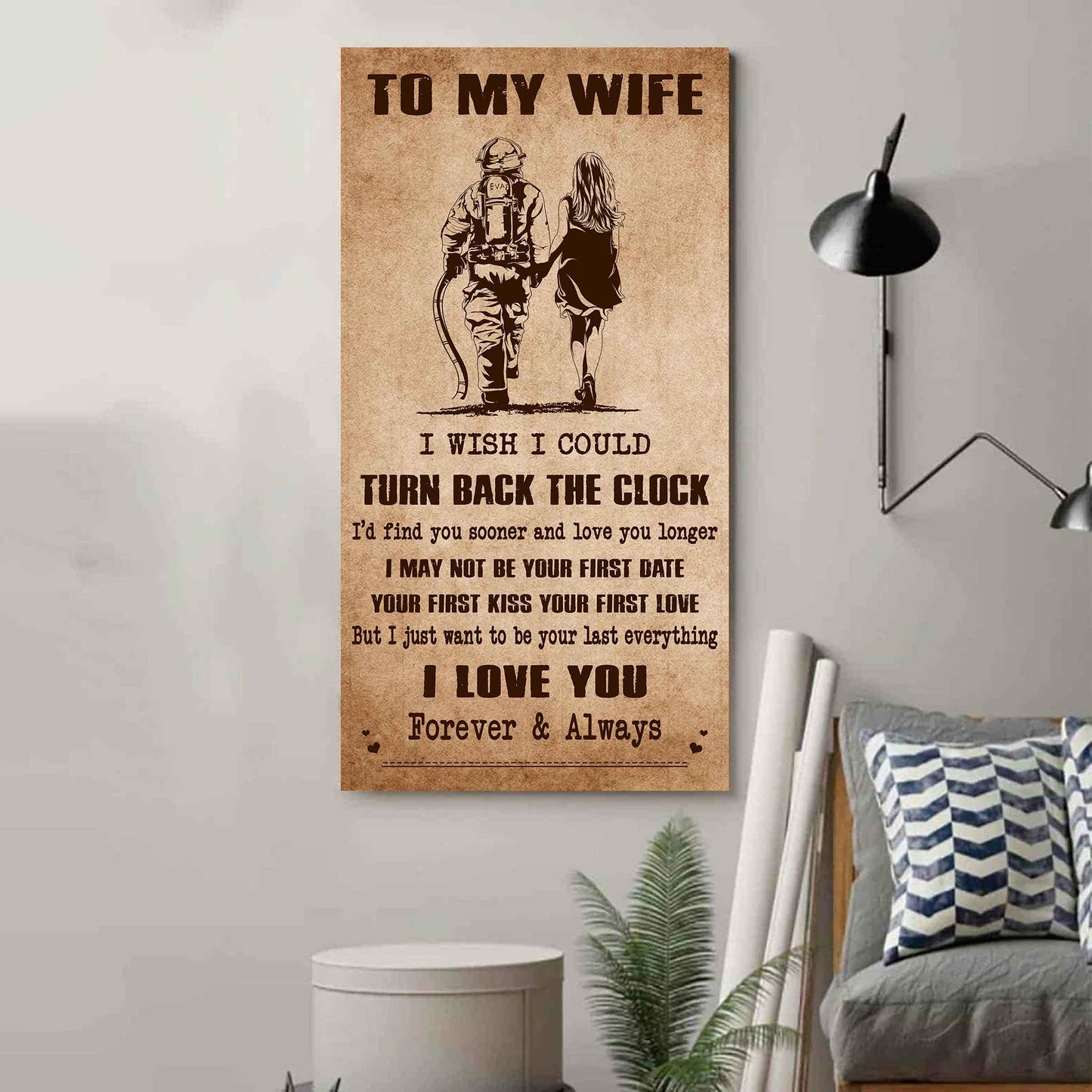 Samurai Poster Canvas To My Wife I Wish I Could Turn Back The Clock - I Love You Forever And Always Gift For Your Wife