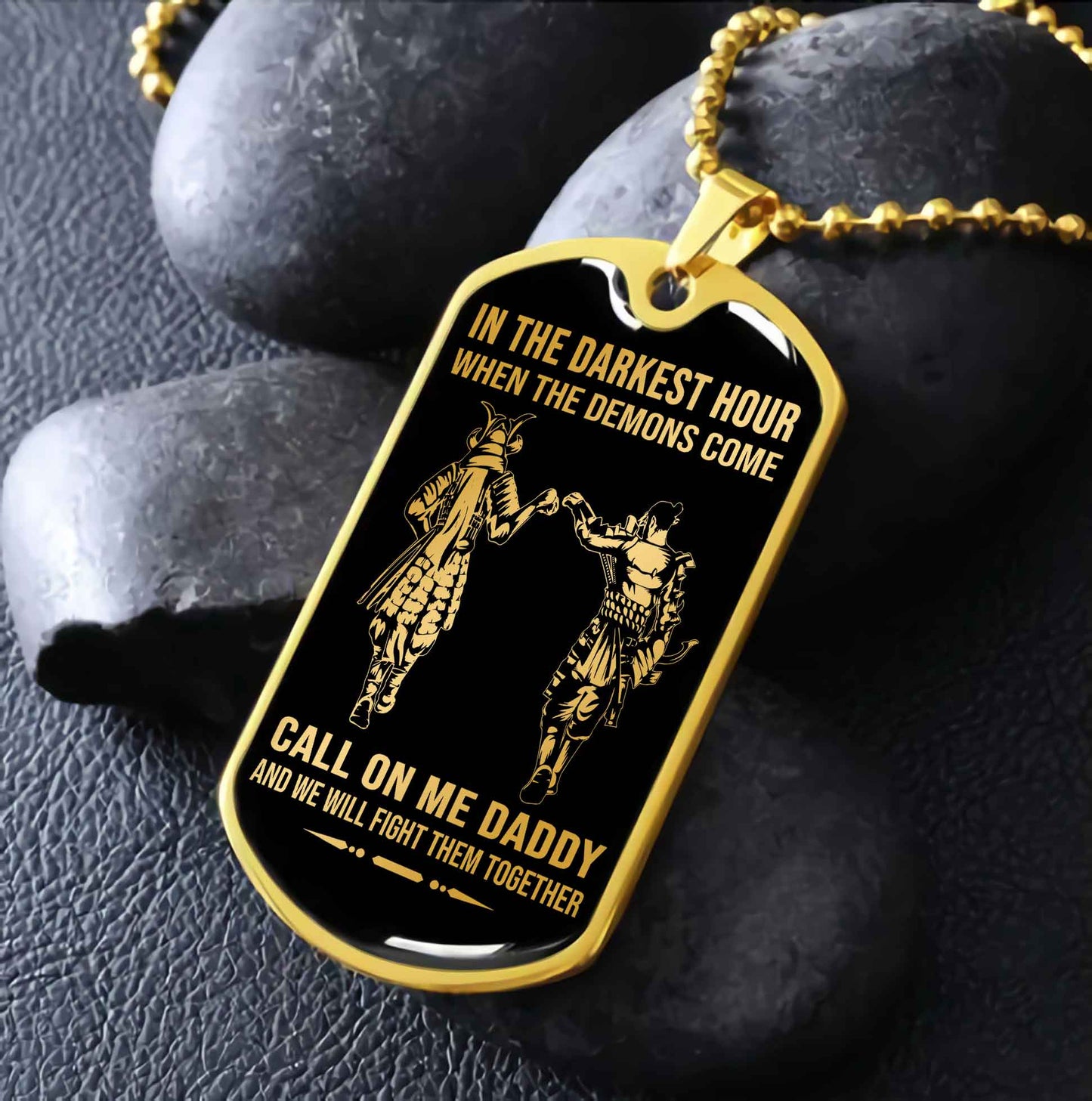 DRB Military Chain Silver Plated 18K Gold Plated Call On Me Daddy Gift For Your Dad