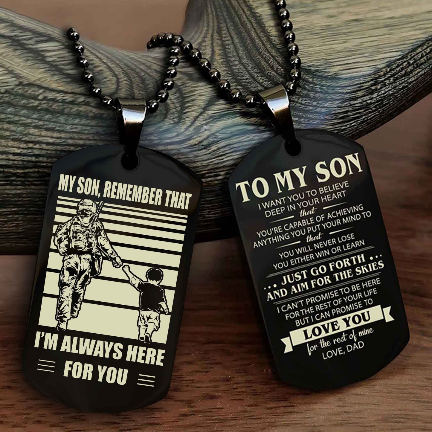 DRB Double Sided Dog Tag My Son Remember That - Gift For Son Just Go Forth And Aim For The Skies