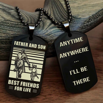 New Viking Double Side Dog Tag Father And Son Best Friends For Life From Dad To Son With Message On The Back Gift For Your Son