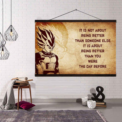 Samurai Poster Canvas It's Not About Being Better Than Someone Else Best Gifts Motivation Quotes